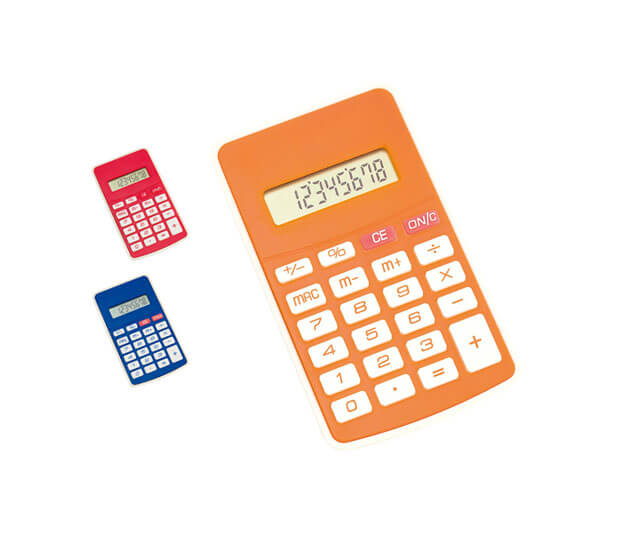 kalkulator reklamowy z bialymi przyciskami